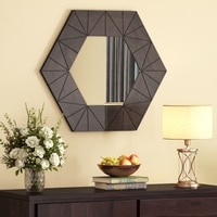 Nivo Solid Wood Mirror in Grey Wash Finish