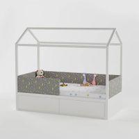 Windchime Engineered Wood Box Storage Bed in Light Grey Colour