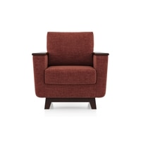 Corby Essential 1 Seater Fabric Sofa In Dark Coral