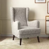 Genoa Wing Chair in  Monochrome Paisley Colour