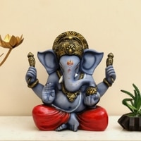 Ganpati Polyresin  Figurine in Blue Colour