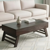 Kassel Sheesham Wood Coffee Table With Foldable Legs In Mahogany Finish
