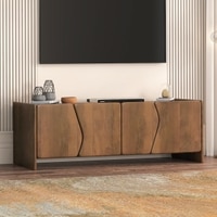 Koro Solid Wood TV Cabinet In Amber Walnut Finish