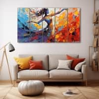 The Castle Decor Dance Art Wall Painting Wooden Framed Digital Painting 27x48 Inch (Style 2)