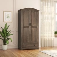Alexandra Solid Wood Wardrobe in Danish Walnut Finish