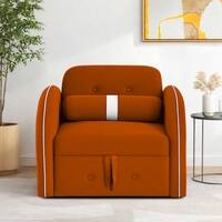 Jayen 1 Seater Pull Out Sofa cum Bed  in Orange Colour
