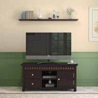 Fidora Solid Wood Free Standing TV Unit in Mahogany Finish
