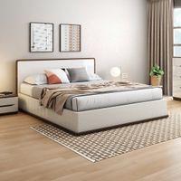 Baltoro Engineered Wood Queen Size Hydraulic Storage Bed In White Finish
