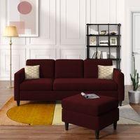 Monznij Sectional Fabric Sofa - Maroon