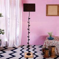 Edythe Black Cotton Shade Floor Lamp