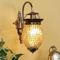 Ivory Multicolor Mosaic Glass Wall Mounted Lamp (Oval )