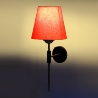 Devansh Metal Electric Wall Light in Black Colour with Orange Shade Count of 1 Light