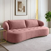Henry Velvet 3 Seater Sofa Peach color