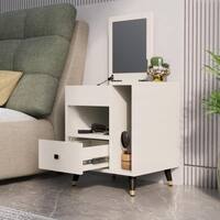 Hexa Red Engineered Wood Dressing Table in Frosty White Colour