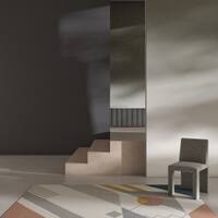 Jaipur Rugs Soft Geometric 5x8 Feet Undyed White And Medium Grey Wool And Polyester Dhurrie Carpet