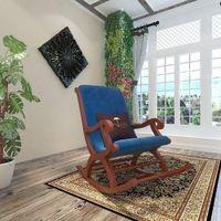 Amery Solid Wood Rocking Chair in Blue Colour