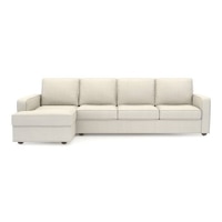 Apollo Compact Sofa (Colour : Pearl, Cushion : Hard, Back Type : Regular, Seating Capacity : Left Aligned 3 Seater + Left Aligned Chaise + Ottoman)
