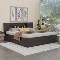 Graeae Solid Wood King Size Drawer Storage Bed In Melamine Finish