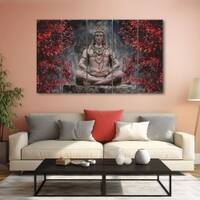 The Castle Decor Lord Shiva Meditation Wall Art Set of 5 27x48 Inch