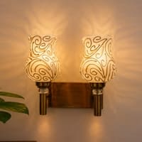 Devansh Metal Electric Wall Light in Gold Colour with Multi Shade Count of 1 Light