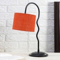 Orange Jute Zig Zag Curvy table lamp with Iron Base(SP41)