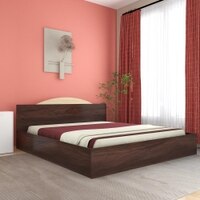 Arisa King Size Bed In Walnut Finish