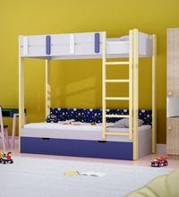 Pine Tree Single Size Bunk Bed In Silver Grey Colour