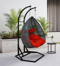 Zermatt Wicker Swing In Grey Color