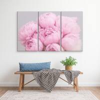 Truss Pink Grey Pieces Peonies Floral Canvas Wall Canvas Wall Prints Set of 3 Multicolor Matte