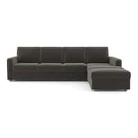 Apollo Compact Sofa (Colour : Smoke, Cushion : Hard, Back Type : Regular, Seating Capacity : Right Aligned 3 Seater + Right Aligned Chaise)
