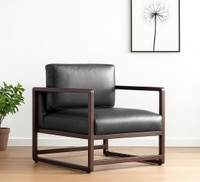 Aura PU Leather Arm Chair- Grey