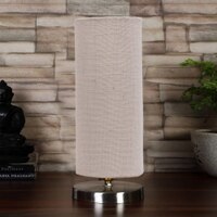 White Jute table lamp with Steel Base -9