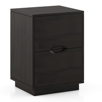 Zephyr Bedside Table in American Walnut Finish with Metal Channel