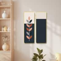The Castle Decor Modern Boho Botanical Wall Art Set of 2 Design 3 12x18 Inch