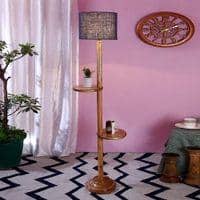 Ivana Blue Cotton Shade Floor Lamp