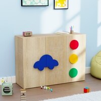Traffic Lights Cabinet Storage In Oak Colour