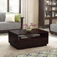 Zephyr Rectangular Solid Wood Coffee Table In Mahogany Finish