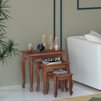 Cole Solid Wood Nest of Tables in Urban Teak Finish