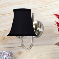 Devansh Steel Wall Mounted Lamp With Black Cotton Shade