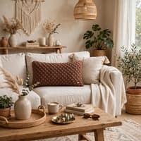Popcorn Knit Rust Decorative Cushion Cover 12 x 20 Inches
