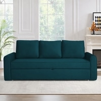 Clevam 3 Seater Pull Out Sofa cum Bed  in T Blue Colour