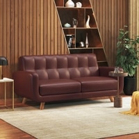 Waverly 2 Seater Leather Sofa in Deep Burgundy Colour