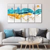 The Castle Decor Nature Art Wall Painting Wooden Framed 27x48 Inch (Style 16)