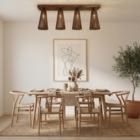 Billet Brown Solid Wood Ceiling Light
