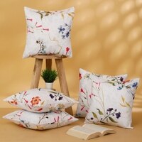 Set Of 5 Floral Square Cushion Covers