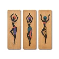 The Castle Decor Tribal Dancer Wall Art Set of 3 27x33 Inch