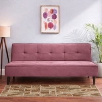 Palermo 3 Seater Sofa Cum Bed in Dark Pink Colour