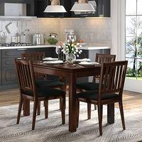 Diner 4 Seater Dining Table In Dark Walnut Finish