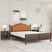 Verona Shesham Solid Wood Queen Size Bed Non Storage Bed In Walnut Finish