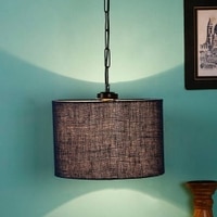 Drake Blue Natural Fiber Hanging Light